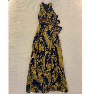 Worn once! Gold and Navy Chetta B Dress